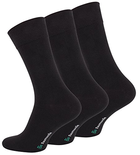 Vincent Creation 12 Paar Schwarze Herren Business-Socken aus reiner Bio-Baumwolle von Vincent Creation