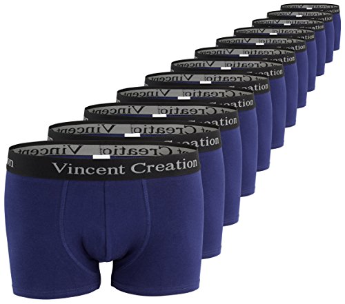 Vincent Creation 12er Pack Herren Boxershorts Retroshorts Hipster Fitted, Marine, Gr. XL von Vincent Creation