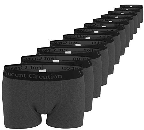 Vincent Creation 12er Pack Herren Boxershorts Retroshorts Hipster Fitted (L, Anthrazit) von Vincent Creation