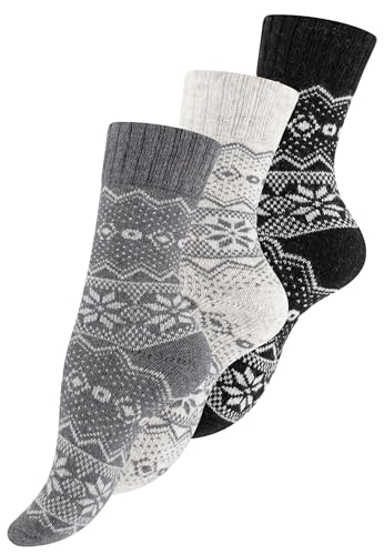 Vincent Creation 3 Paar Norwegersocken, Bunte Hygge Socken, Damen & Herren Wollsocken, Gr. 35-38, Bunt Set-4 von Vincent Creation