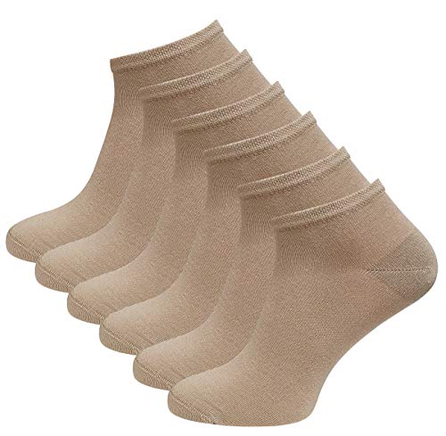 Vincent Creation 6 Paar BAMBUS Sneaker Socken, Beige, Gr. 35-38 von Vincent Creation