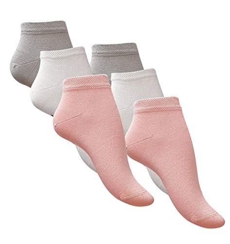 Vincent Creation 6 Paar BAMBUS Sneaker Socken, Mix (pink/grau/weiss), Gr. 35-38 von Vincent Creation