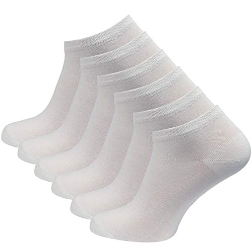 Vincent Creation 6 Paar BAMBUS Sneaker Socken, Weiss, Gr. 43-46 von Vincent Creation