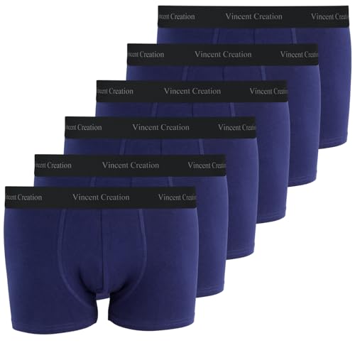 Vincent Creation 6er Pack Boxershorts, Boxer, Unterhose, Herren Retroshorts, Marine, Gr. L von Vincent Creation