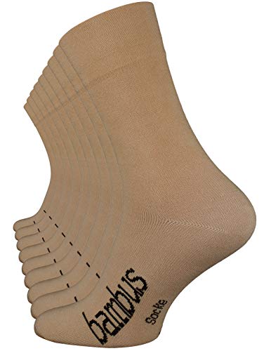 Vincent Creation 9 Paar Bambus Socken, Unisex Bambussocken für Damen und Herren (35-38, 9 Paar - Beige) von Vincent Creation