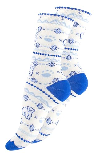 Vincent Creation Bunte Lustige Socken Damen & Herren Fun Socks Witzige Strümpfe Verrückte Socken Mehrfarbig als Geschenk, Einheitsgrösse, (36-40, EisbärWeissBlau) von Vincent Creation