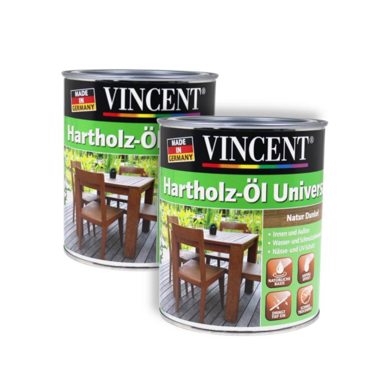 1,5 Liter Vincent Hartholz Öl Universal Natur Dunkel 1,5L für 18-24m² Seidenm von Vincent