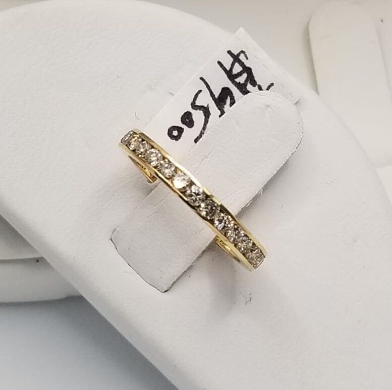 14 Karat Gelbgold Diamant Eternity Ehering Ring 1, 25 von VincenteJewelers