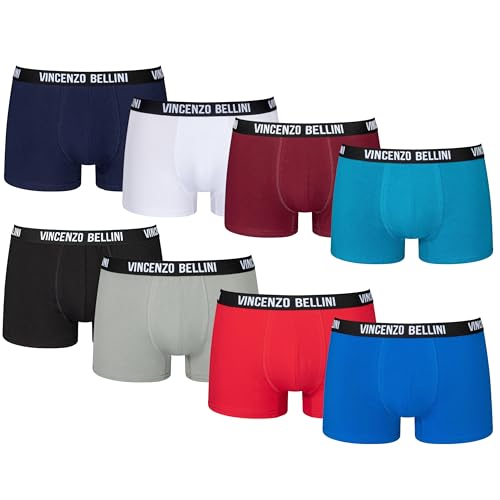 Vincenzo Bellini Herren Boxershorts Premium - Made in EU - Ohne kratzenden Zettel - Atmungsaktive Herren Unterwäsche (8er & 12er Pack) (M Bunt 8er) von Vincenzo Bellini