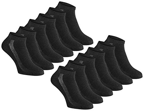 Vincenzo Bellini Original Sneaker Sportsocken 12er Paar Atmungsaktiv hohem Baumwollanteil (Schwarz, 39-42) von Vincenzo Bellini