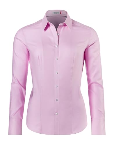 Vincenzo Boretti Bluse, modern-fit/leicht tailliert, Hemdkragen, Soft Oxford - bügelleicht rosa 38 von Vincenzo Boretti