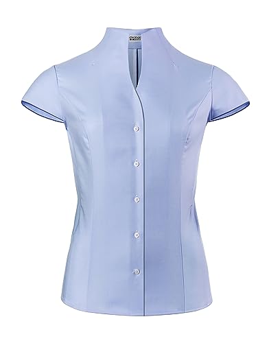 Vincenzo Boretti Bluse, modern-fit/leicht tailliert, Kelchkragen, Soft Oxford, Kurzarm - bügelleicht hellblau 42 Vincenzo Boretti Bluse, modern-fit/leicht tailliert, Kelchkragen, Soft Oxford, Kurzarm - bügelleicht hellblau 42 von Vincenzo Boretti
