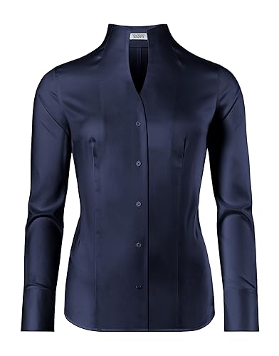 Vincenzo Boretti Bluse, modern-fit/leicht tailliert, Kelchkragen, Soft Twill - bügelleicht dunkelblau 40 Vincenzo Boretti Bluse, modern-fit/leicht tailliert, Kelchkragen, Soft Twill - bügelleicht dunkelblau 40 von Vincenzo Boretti