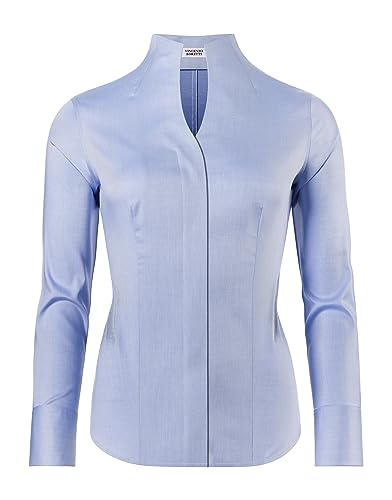 Vincenzo Boretti Bluse, modern-fit/leicht tailliert, Kelchkragen, Twill - bügelleicht hellblau 40 von Vincenzo Boretti