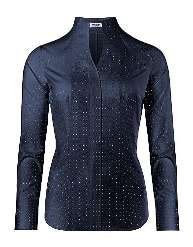 Vincenzo Boretti Bluse, modern-fit/leicht tailliert, Kelchkragen, gepunktet - bügelleicht dunkelblau/weiß 40 Vincenzo Boretti Bluse, modern-fit/leicht tailliert, Kelchkragen, gepunktet - bügelleicht dunkelblau/weiß 40 von Vincenzo Boretti