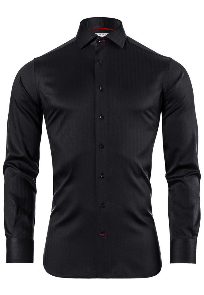 Vincenzo Boretti Businesshemd super tailliert stretch Fischgrat von Vincenzo Boretti