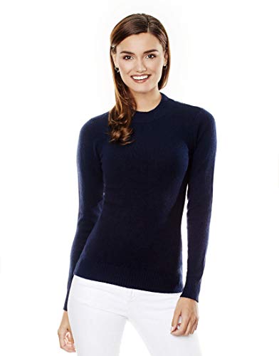 Vincenzo Boretti Damen Pullover Stehkragen Rundhals Ausschnitt modern elegant Chick edel weich Strick-Pullover dunkelblau L von Vincenzo Boretti