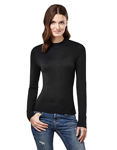 Vincenzo Boretti Damen Pullover Stehkragen Rundhals Ausschnitt modern elegant Chick edel weich Strick-Pullover schwarz L von Vincenzo Boretti