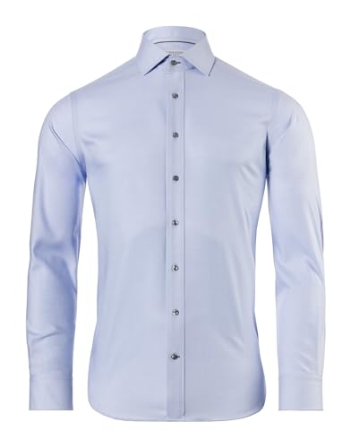 Vincenzo Boretti Hemd, Regular-fit/gerader Schnitt, Soft Twill - bügelfrei eisblau 43-44 von Vincenzo Boretti