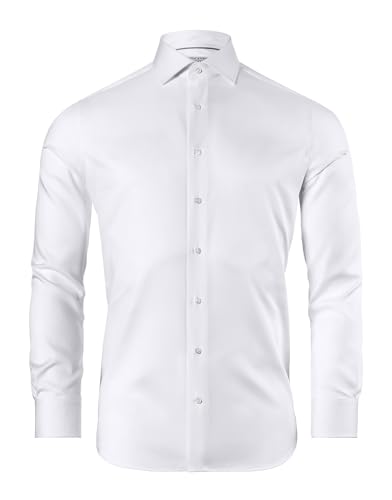 Vincenzo Boretti Hemd, Regular-fit/gerader Schnitt, Twill, Umschlagmanschette - super bügelfrei weiß 45-46 von Vincenzo Boretti