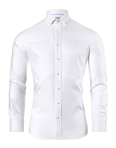 Vincenzo Boretti Hemd, Slim-fit/tailliert, Soft Oxford - bügelfrei weiß 37-38 von Vincenzo Boretti