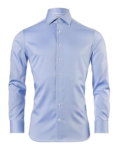 Vincenzo Boretti Hemd, Slim-fit/tailliert, Twill - bügelfrei blau 39-40 von Vincenzo Boretti