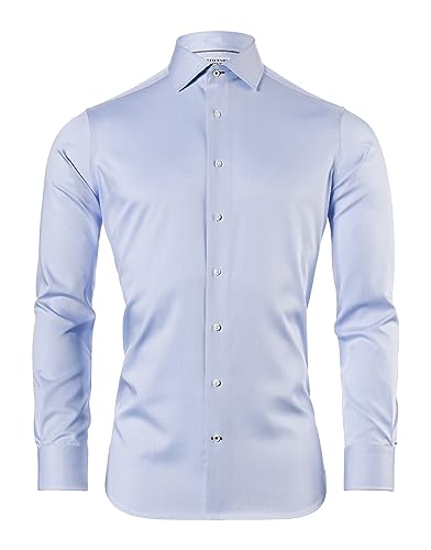 Vincenzo Boretti Hemd, Slim-fit/tailliert, Twill - bügelfrei eisblau 39-40 von Vincenzo Boretti