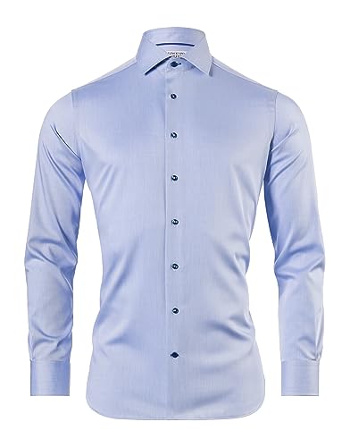 Vincenzo Boretti Hemd, Slim-fit/tailliert, Twill - bügelfrei hellblau 37-38 von Vincenzo Boretti