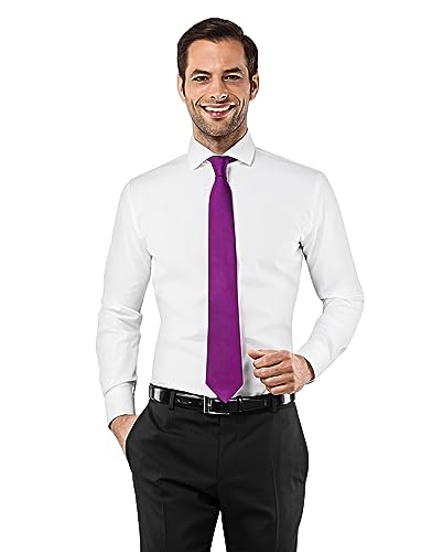 Vincenzo Boretti Herren Hemd Haifisch-Kragen bügelfrei 100% Baumwolle Slim-fit Uni-Farben weiß 37-38 von Vincenzo Boretti