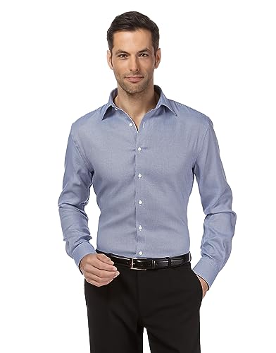 Vincenzo Boretti Herren Hemd bügelfrei 100% Baumwolle Slim-fit Gemustert hellblau 39-40 Vincenzo Boretti Herren Hemd bügelfrei 100% Baumwolle Slim-fit Gemustert hellblau 39-40 von Vincenzo Boretti
