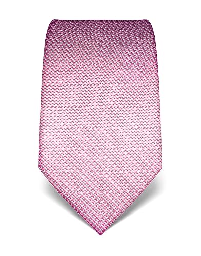 Vincenzo Boretti Herren Krawatte reine Seide Hahnentritt Muster edel Männer-Design zum Hemd mit Anzug für Business Hochzeit 8 cm schmal/breit rosa von Vincenzo Boretti