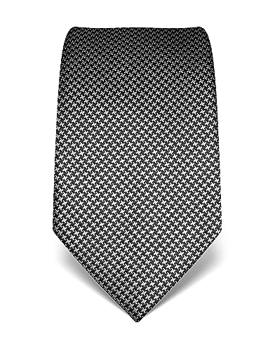 Vincenzo Boretti Herren Krawatte reine Seide Hahnentritt Muster edel Männer-Design zum Hemd mit Anzug für Business Hochzeit 8 cm schmal/breit weiß/anthrazit von Vincenzo Boretti