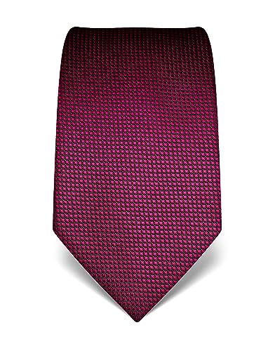 Vincenzo Boretti Herren Krawatte reine Seide Karo Muster kariert edel Männer-Design zum Hemd mit Anzug für Business Hochzeit 8 cm schmal/breit fuchsia von Vincenzo Boretti