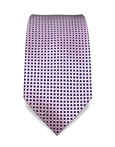 Vincenzo Boretti Herren Krawatte reine Seide Karo Muster kariert edel Männer-Design zum Hemd mit Anzug für Business Hochzeit 8 cm schmal/breit rosa von Vincenzo Boretti