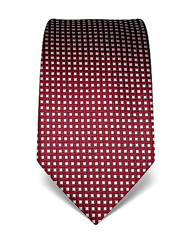 Vincenzo Boretti Herren Krawatte reine Seide Karo Muster kariert edel Männer-Design zum Hemd mit Anzug für Business Hochzeit 8 cm schmal/breit weinrot von Vincenzo Boretti