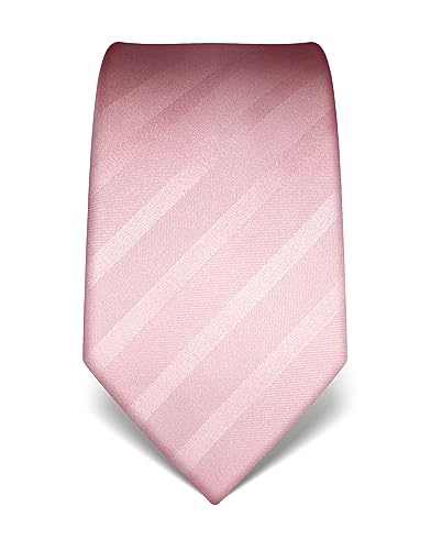 Vincenzo Boretti Herren Krawatte reine Seide Ton in Ton gestreift edel Männer-Design zum Hemd mit Anzug für Business Hochzeit 8 cm schmal/breit rosa von Vincenzo Boretti
