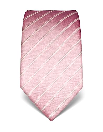 Vincenzo Boretti Herren Krawatte reine Seide Ton in Ton gestreift edel Männer-Design zum Hemd mit Anzug für Business Hochzeit 8 cm schmal/breit rosa von Vincenzo Boretti