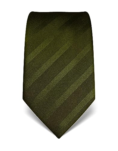 Vincenzo Boretti Herren Krawatte reine Seide Ton in Ton gestreift edel Männer-Design zum Hemd mit Anzug für Business Hochzeit 8 cm schmal/breit dunkelgrün von Vincenzo Boretti