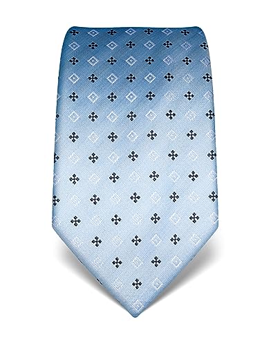 Vincenzo Boretti Herren Krawatte reine Seide gemustert edel Männer-Design zum Hemd mit Anzug für Business Hochzeit 8 cm schmal/breit hellblau von Vincenzo Boretti