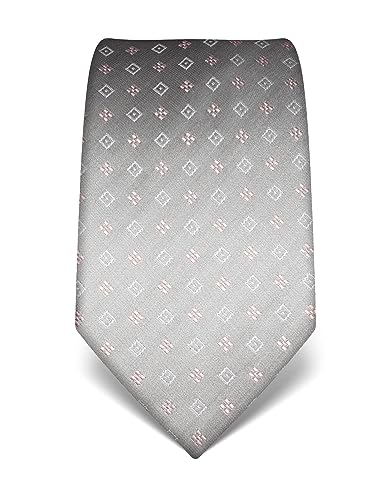 Vincenzo Boretti Herren Krawatte reine Seide gemustert edel Männer-Design zum Hemd mit Anzug für Business Hochzeit 8 cm schmal/breit silber von Vincenzo Boretti