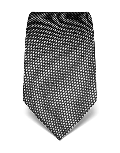 Vincenzo Boretti Herren Krawatte reine Seide gemustert edel Männer-Design zum Hemd mit Anzug für Business Hochzeit 8 cm schmal/breit anthrazit von Vincenzo Boretti