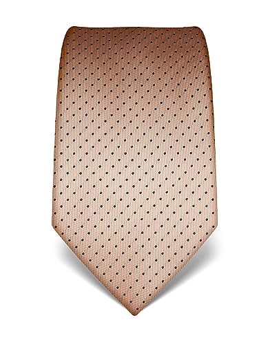 Vincenzo Boretti Herren Krawatte reine Seide gepunktet edel Männer-Design zum Hemd mit Anzug für Business Hochzeit 8 cm schmal/breit ecru von Vincenzo Boretti