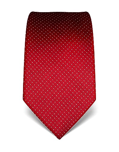 Vincenzo Boretti Herren Krawatte reine Seide gepunktet edel Männer-Design zum Hemd mit Anzug für Business Hochzeit 8 cm schmal/breit rot von Vincenzo Boretti
