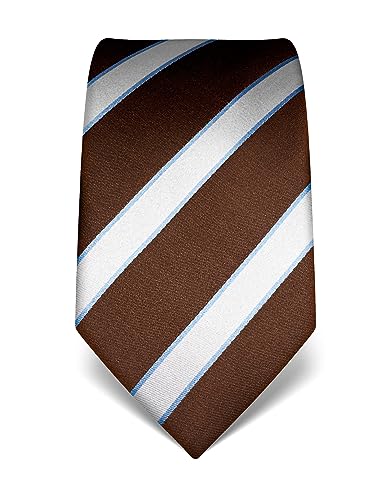 Vincenzo Boretti Herren Krawatte reine Seide gestreift edel Männer-Design zum Hemd mit Anzug für Business Hochzeit 8 cm schmal/breit braun von Vincenzo Boretti