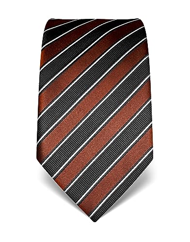 Vincenzo Boretti Herren Krawatte reine Seide gestreift edel Männer-Design zum Hemd mit Anzug für Business Hochzeit 8 cm schmal/breit dunkelbraun Vincenzo Boretti Herren Krawatte reine Seide gestreift edel Männer-Design zum Hemd mit Anzug für Business Hochzeit 8 cm schmal/breit dunkelbraun von Vincenzo Boretti
