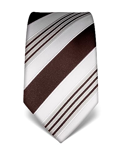 Vincenzo Boretti Herren Krawatte reine Seide gestreift edel Männer-Design zum Hemd mit Anzug für Business Hochzeit 8 cm schmal/breit dunkelbraun Vincenzo Boretti Herren Krawatte reine Seide gestreift edel Männer-Design zum Hemd mit Anzug für Business Hochzeit 8 cm schmal/breit dunkelbraun von Vincenzo Boretti