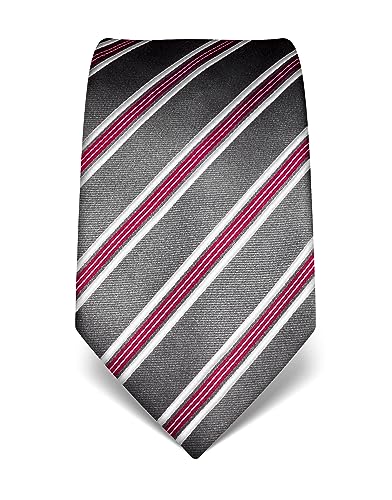 Vincenzo Boretti Herren Krawatte reine Seide gestreift edel Männer-Design zum Hemd mit Anzug für Business Hochzeit 8 cm schmal/breit fuchsia von Vincenzo Boretti