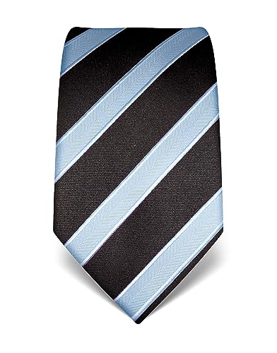 Vincenzo Boretti Herren Krawatte reine Seide gestreift edel Männer-Design zum Hemd mit Anzug für Business Hochzeit 8 cm schmal/breit hellblau von Vincenzo Boretti