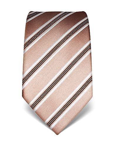 Vincenzo Boretti Herren Krawatte reine Seide gestreift edel Männer-Design zum Hemd mit Anzug für Business Hochzeit 8 cm schmal/breit hellbraun Vincenzo Boretti Herren Krawatte reine Seide gestreift edel Männer-Design zum Hemd mit Anzug für Business Hochzeit 8 cm schmal/breit hellbraun von Vincenzo Boretti