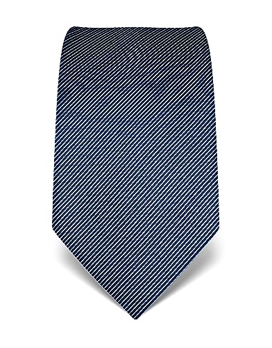 Vincenzo Boretti Herren Krawatte reine Seide gestreift edel Männer-Design zum Hemd mit Anzug für Business Hochzeit 8 cm schmal/breit blau von Vincenzo Boretti